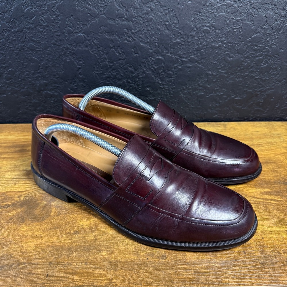 Johnston & Murphy Handcrafted 15-1873 Burgundy Leather Penny Loafer Mens 10 M